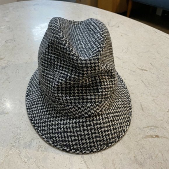 Vintage Johnny Carson Hat Headwear Fedora Houndstooth Size Medium Union Made - Picture 1 of 9